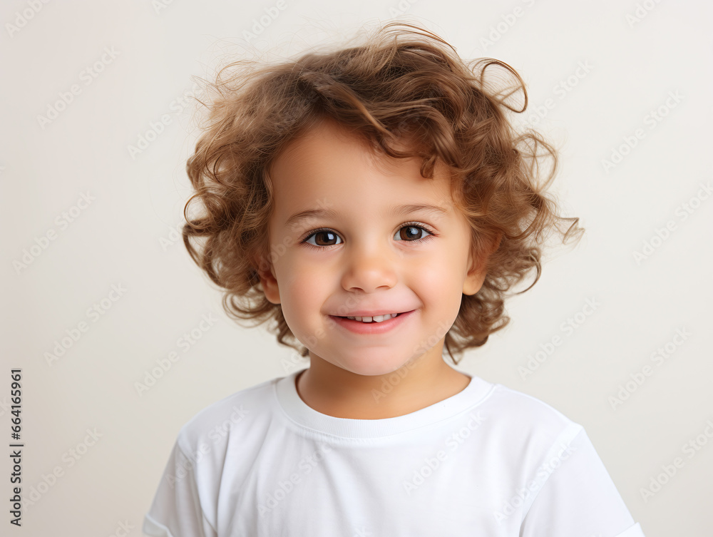 Potrait of little boy smiling on white background. Potrait of little boy smiling on white background.
