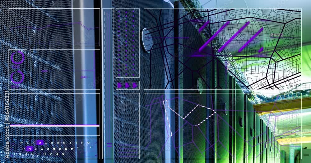 Animation of data processing over computer servers