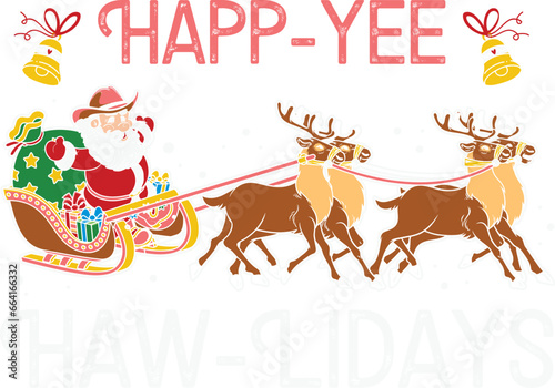Western Christmas Sublimation Illustration