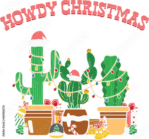 Western Christmas Sublimation Illustration