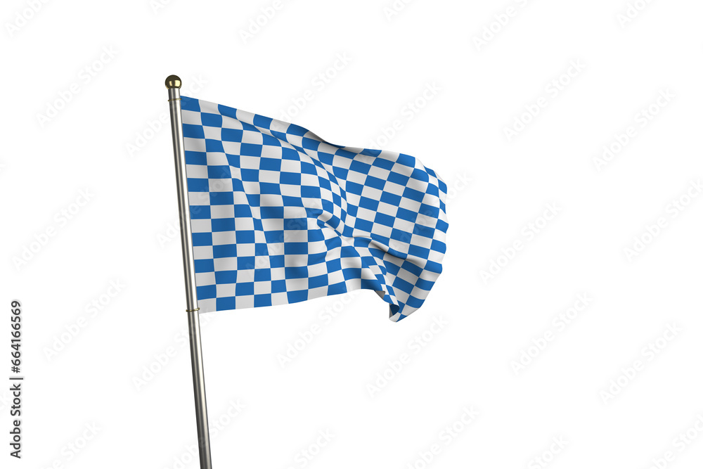 Obraz premium Digital png illustration of blue and white chequered flag on transparent background