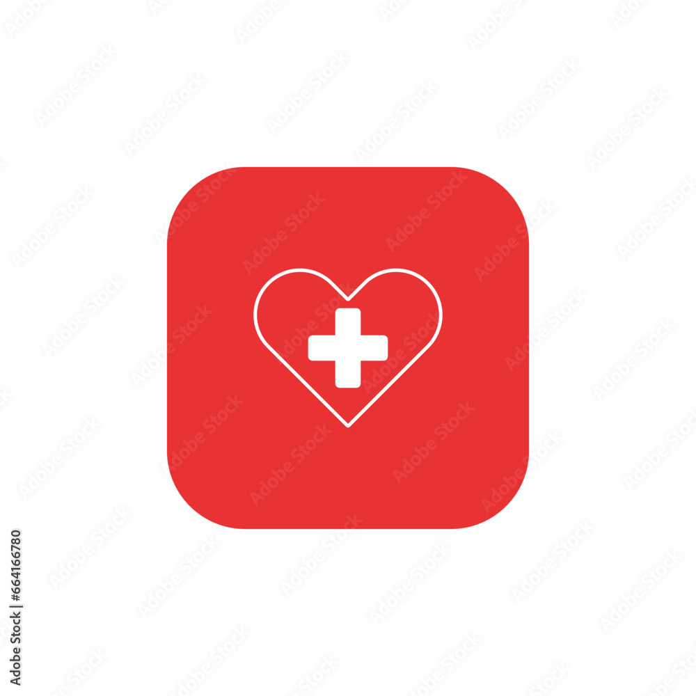 Heart with cross icon