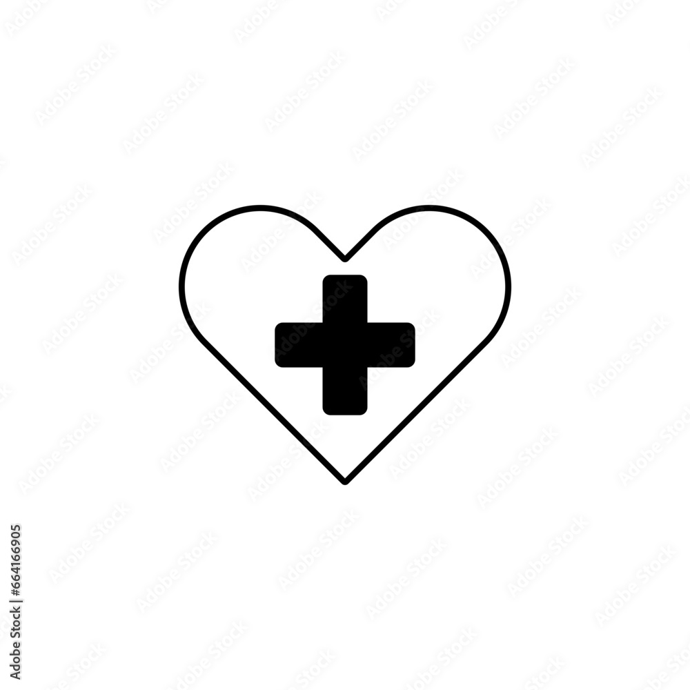 Heart with cross icon Heart with cross icon