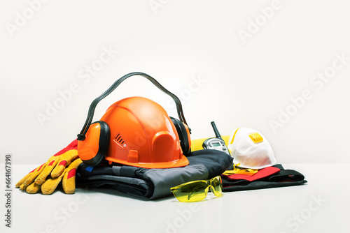 Personal protective workwear. Industrial security concept.