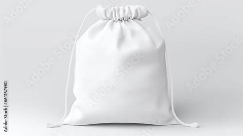 White cotton bag isolated on white background.