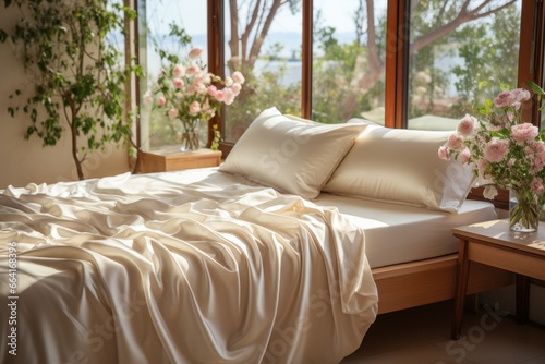 Photo of Plain Cream soft Modern king bed