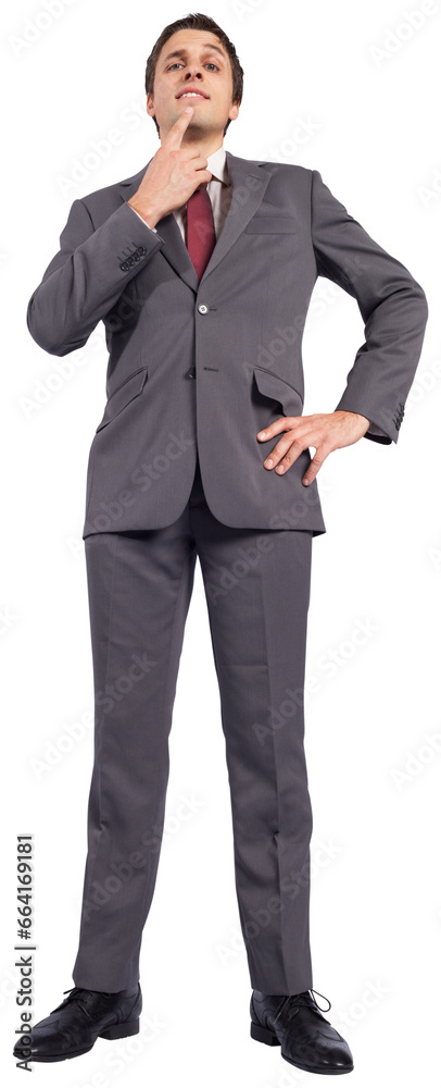 Digital png photo of caucasian businessman standing on transparent background Digital png photo of caucasian businessman standing on transparent background