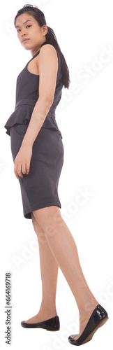 Digital png photo of asian businesswoman standing on transparent background