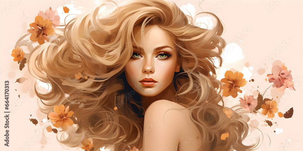 Beauty illustration background of beautiful woman