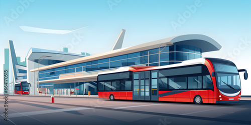 Bus station transportation concept background
