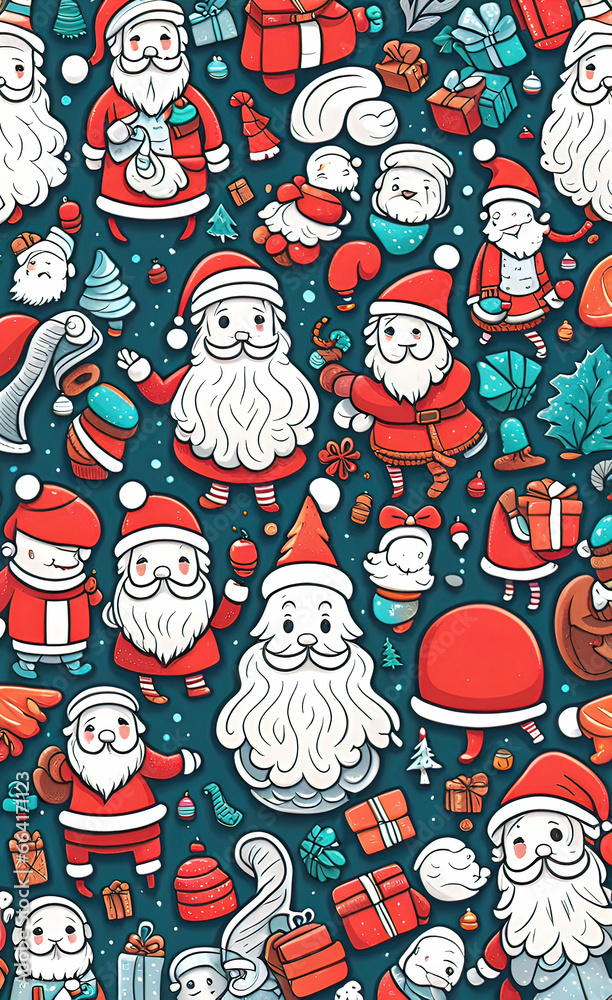 Christmas theme line art doodle cartoon pattern seamless illustration, Merry Christmas, backgrounds for smartphone, Christmas theme line art doodle cartoon pattern seamless illustration, Merry Christmas, backgrounds for smartphone,