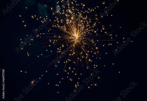 sparks of fireworks in the night sky photo