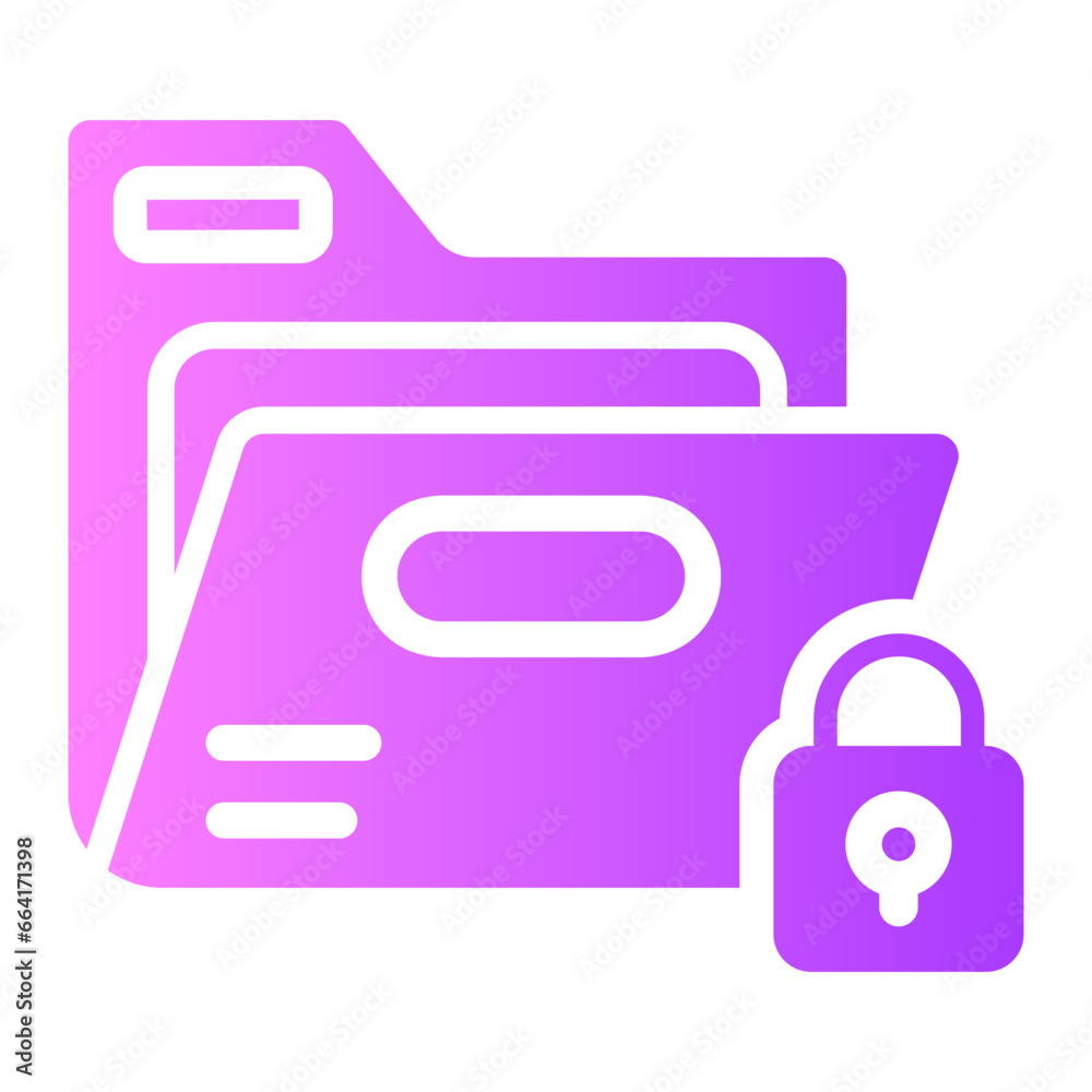 Fototapeta premium locked folder Line Gradient Icon