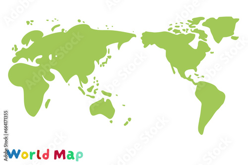 ラフな手書きの世界地図