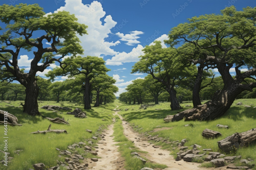 青空と小道,Generative AI AI画像