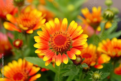 Gaillardia or Blanket Flower. Bright and Colorful Shades of Warm Tones. © ABGoni