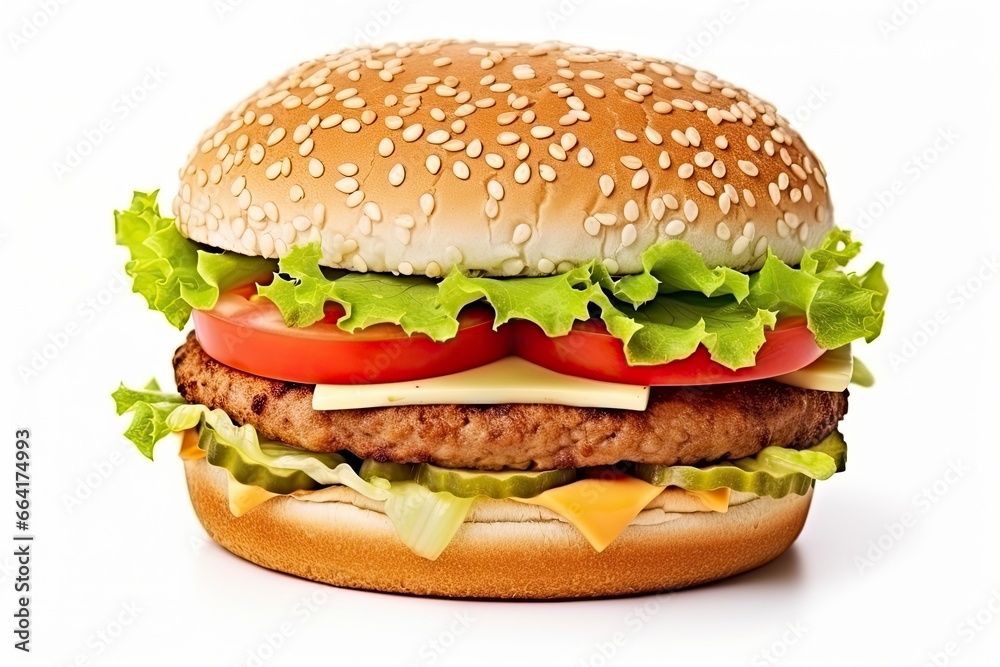 Hamburger isolated on white background. Hamburger isolated on white background.
