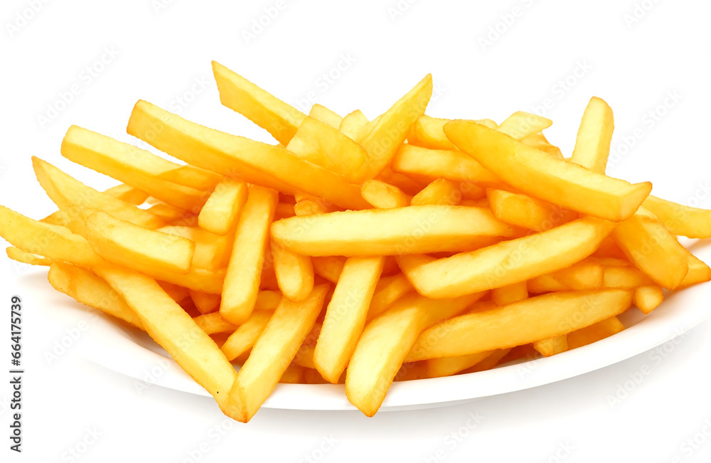 French fries isolated on white background French fries isolated on white background