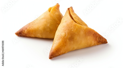 Tasty samosa isolated on white background.