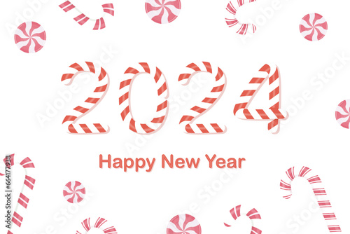 Happy new year 2024 candy background