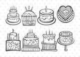 Birthday Cake Clipart SVG Cut File | Birthday Cake Svg | Cupcake Svg | candle Svg | Anniversary Cake Bundle | Eps | Dxf | Png