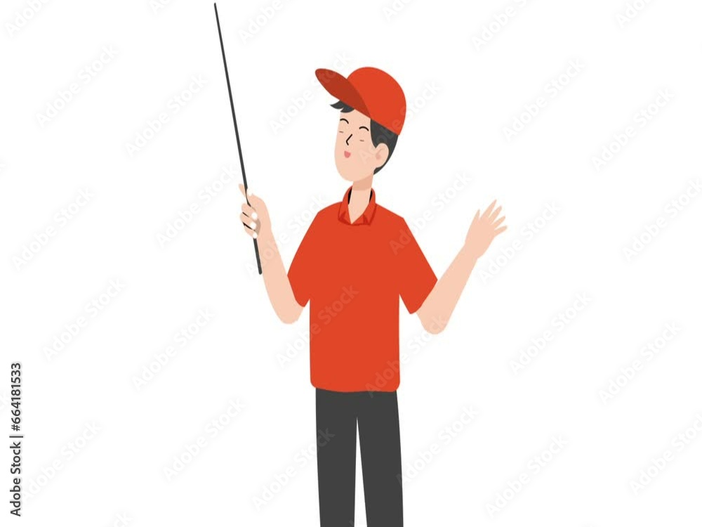 A delivery man was standing and giving a lecture. A delivery man was standing and giving a lecture.