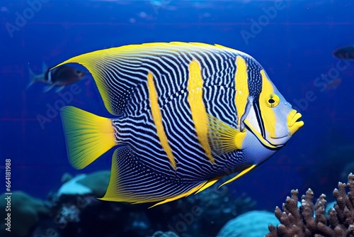 Beautiful angelfish in the ocean.