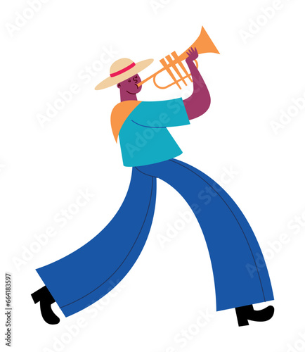petronio alvarez festival man with trumpet photo