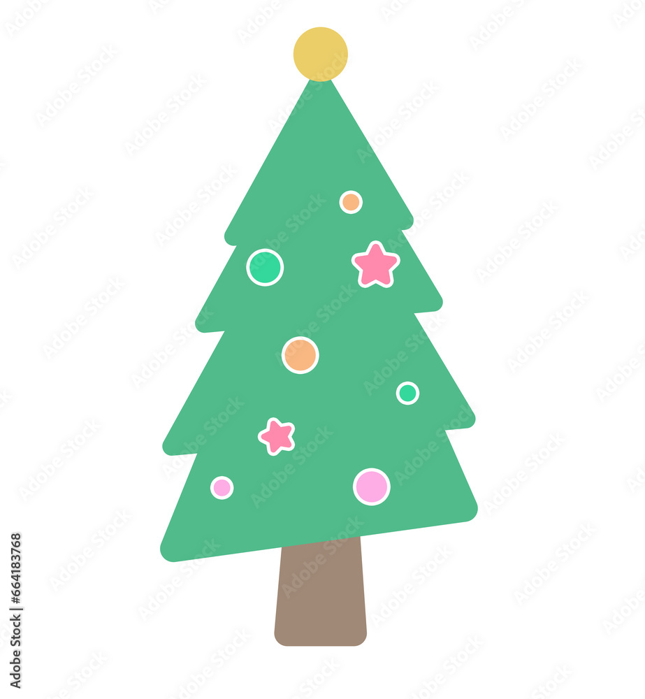 Cartoon christmas tree elements for festivals Cartoon christmas tree elements for festivals