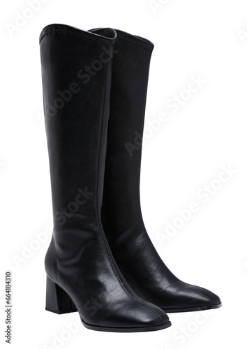 Canvastavla Long black boots is fashion winter on isolated