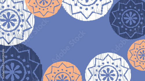 Vector. Perforated color patterns, hand-drawn Papel Picado pattern. Hispanic Heritage Month. Floral pattern for web banner, poster, cover, splash, social network with copy space for your text.