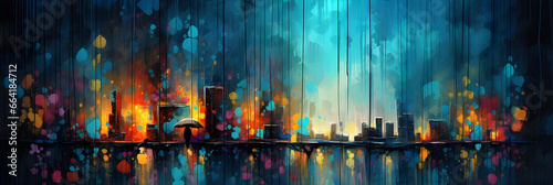Fotografia abstract rain skyline art background banner