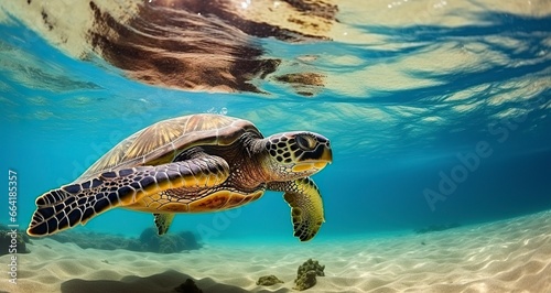 Photo of Sea turtle in the Galapagos island. © Anny
