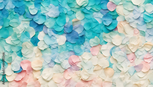 カラフルな和紙が重なった背景　テクスチャ　生成ai