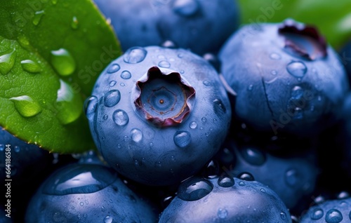 Wet Blueberry fruit.