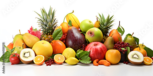 mix fruit isolated on white background