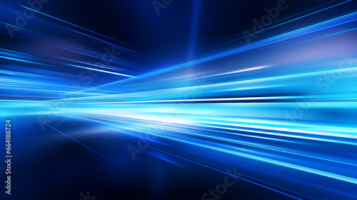 Futuristic Digitally Generated Image of Blue Light and Stripes