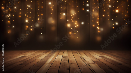 Amazing Lights on Wooden Background