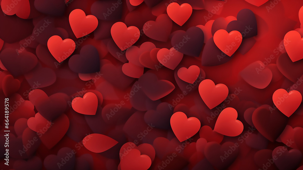 Red Heart Shapes for Valentines Day Background