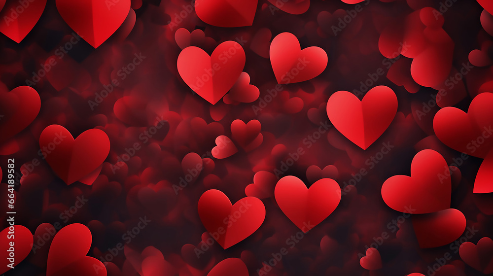 Amazing Red Hearts Background