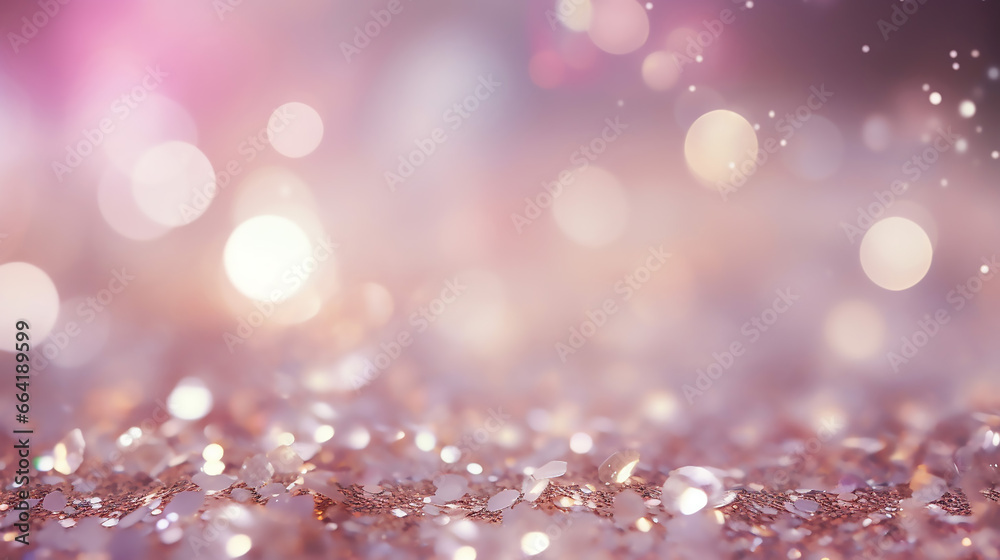 Fantastic Silver and Pink Glitter Vintage Lights Background
