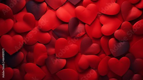 Amazing Red Heart Shapes for Valentines Day Background