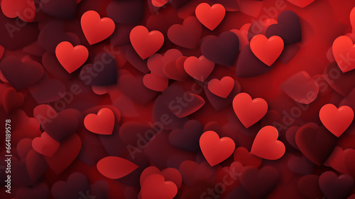 Red Heart Shapes for Valentines Day Background