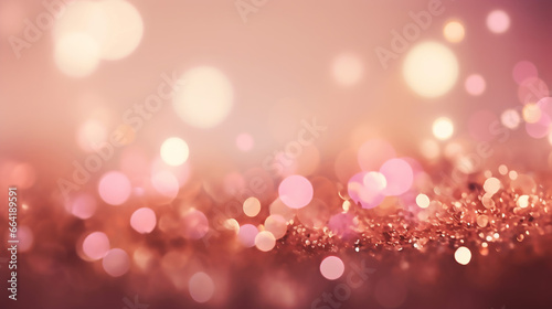 Fantastic Rose Gold and Pink Glitter Defocused Abstract Holiday