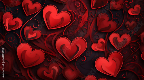 beautiful Red Hearts Background