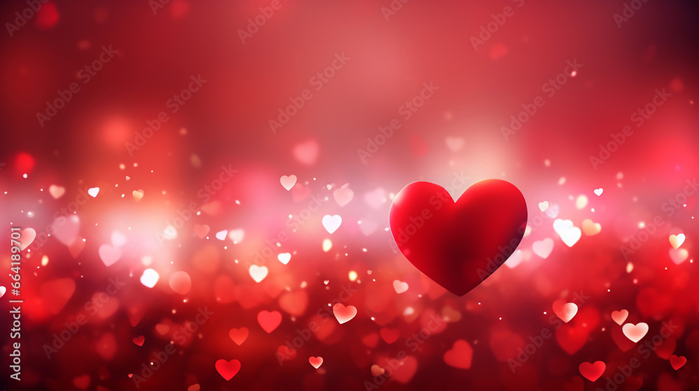 Amazing Valentines Day and Love Background Design of Red Heart