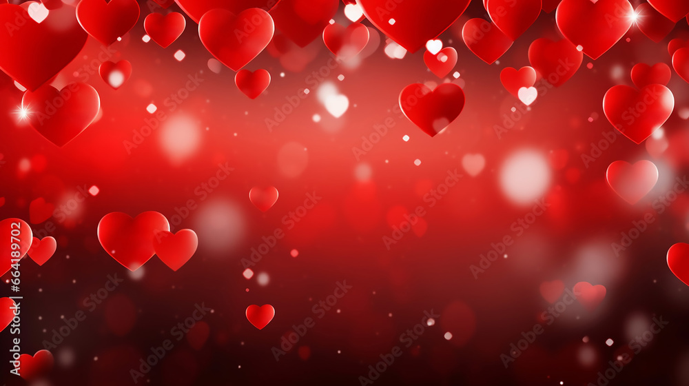 Fantastic Valentines Day and Love Background Design of Red Heart
