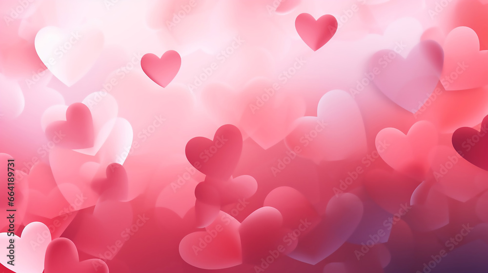Beautiful Valentines Day Abstract Background with Hearts Women