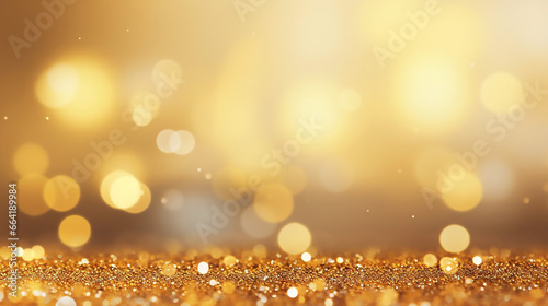 Bombastic Abstract Background with Bokeh Shiny Gold Yellow