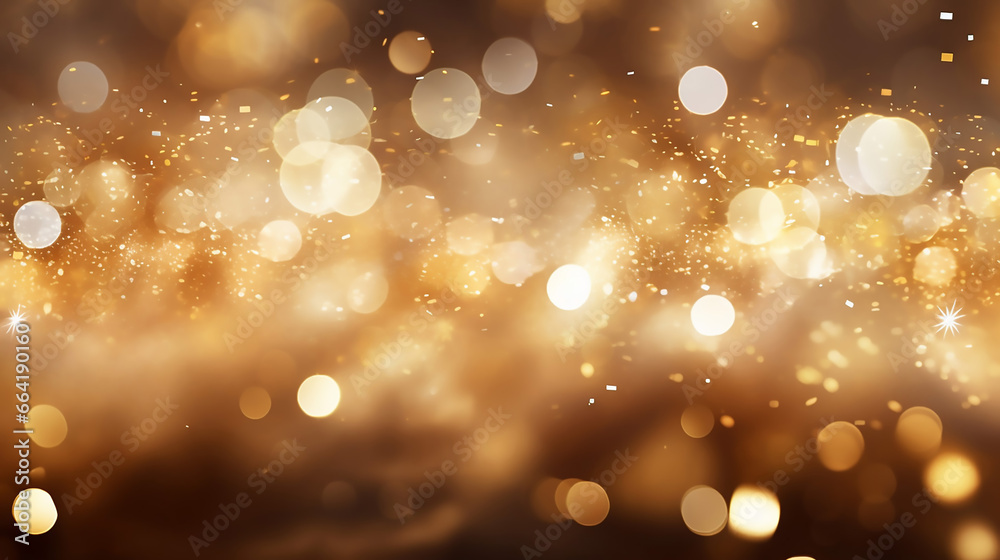 Amazing Christmas Background Golden Glitter On Shiny